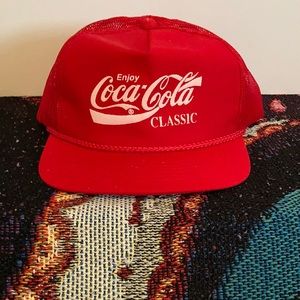 Vintage 80s Coca-Cola red trucker hat